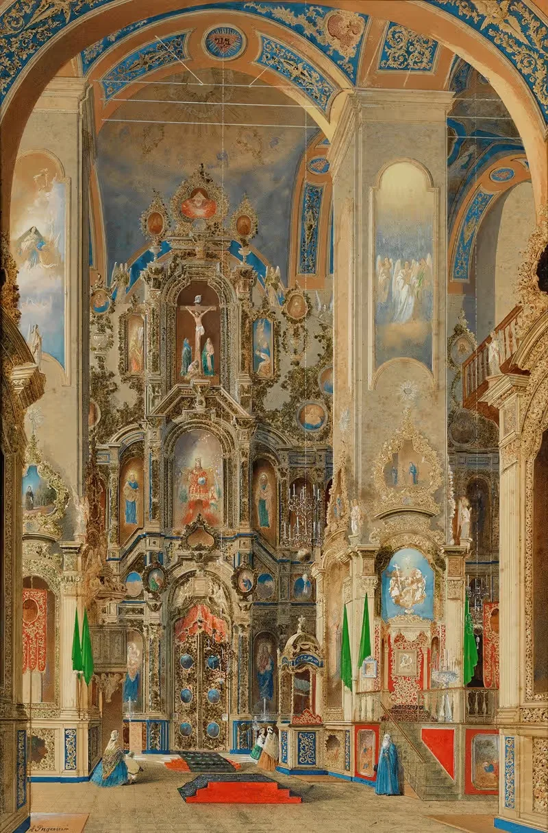 Interior of a Church — Andrei Alexeevich Redkovsky