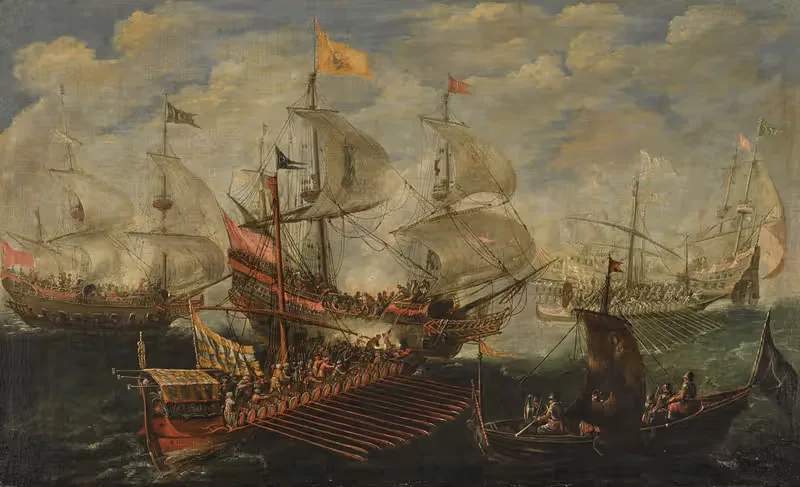 A naval battle between Turks and Christians — Andries van Eertvelt
