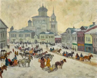 Зимний день, Псков by Арнольд Борисович Лаховский — digital art print download
