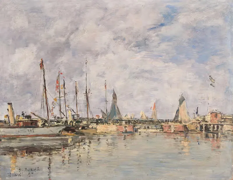 Deauville, le bassin — Eugène Boudin