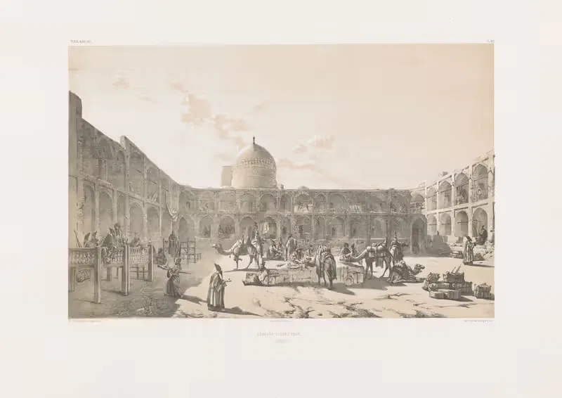 Караван-сарай И-Шах (Касбин) by Южин Фланден, 1843-1854 — digital art print download