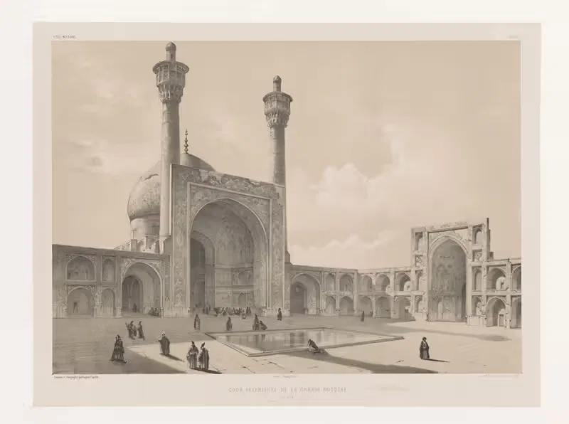 Внутренний двор великой мечети (Исфахан) by Южин Фланден, 1843-1854 — digital art print download