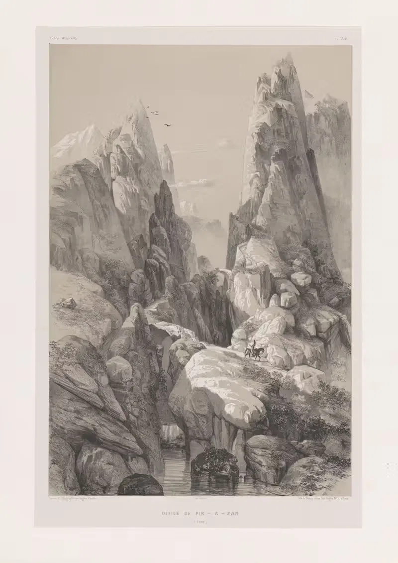 Défilé de Pir-a-Zan (Fars) — Eugène Flandin