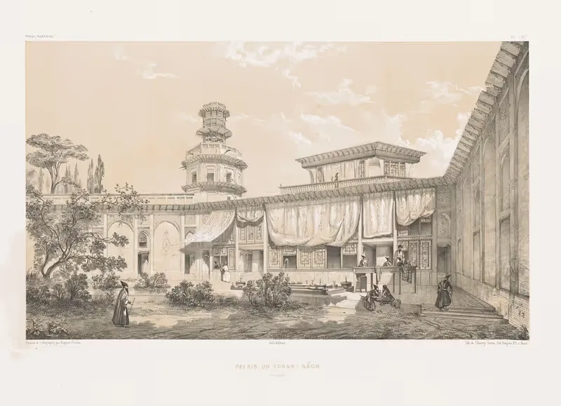 Дворец Тхар-Бач в Исфахане by Южин Фланден, 1843-1854 — digital art print download