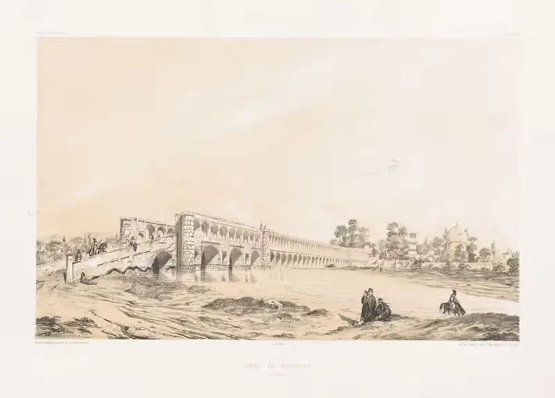 Мост Джаульфа Исфахан by Южин Фланден, 1843-1854 — digital art print download