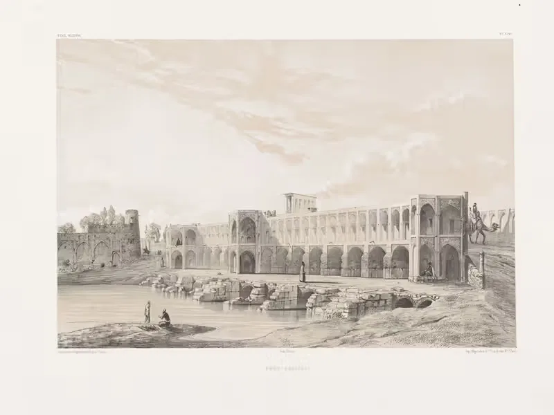Мост Каджиу Шираз by Южин Фланден, 1843-1854 — digital art print download