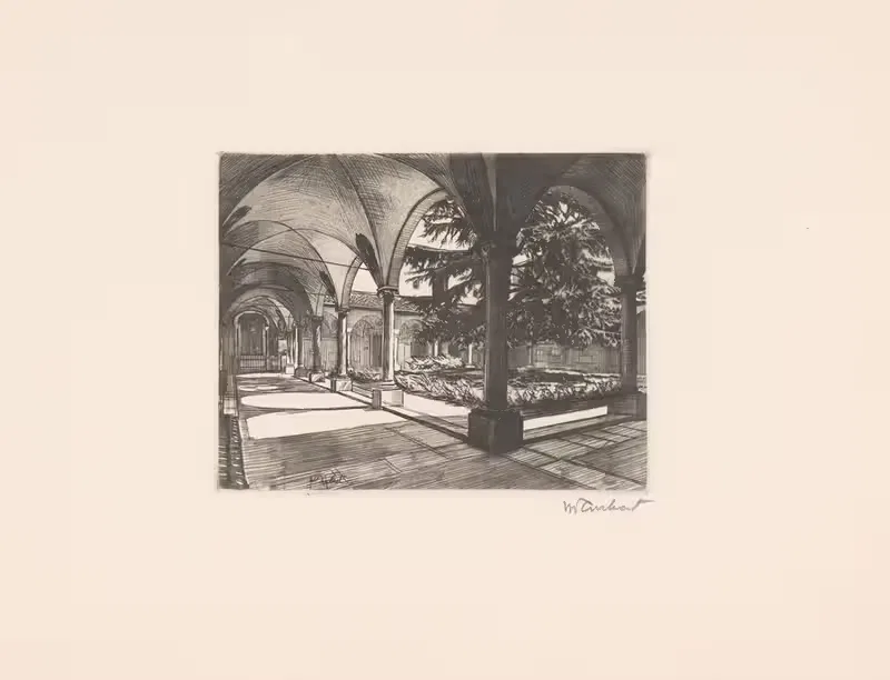 Клуатр в Флоренции by Гуглиельмо Тауберт, 1886-1927 — digital art print download