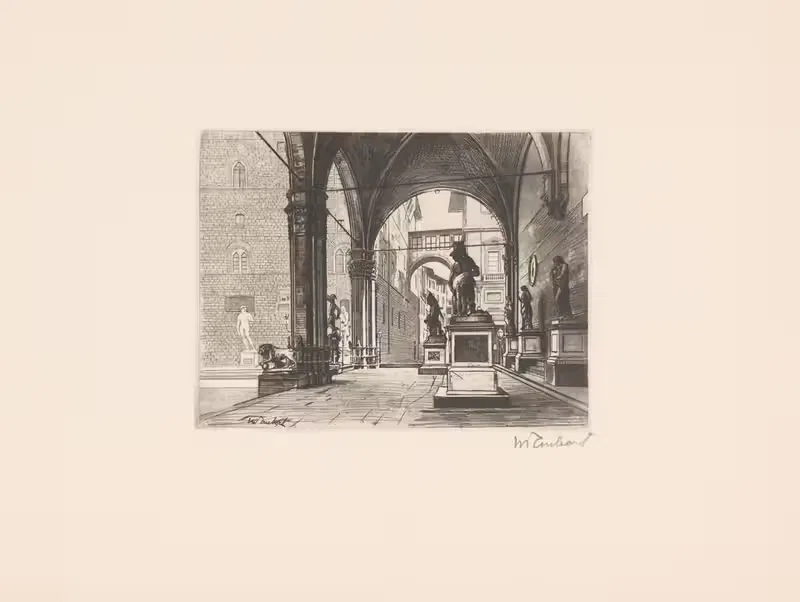 Лоджия деи Ланци во Флоренции by Гуглиельмо Тауберт, 1886-1927 — digital art print download