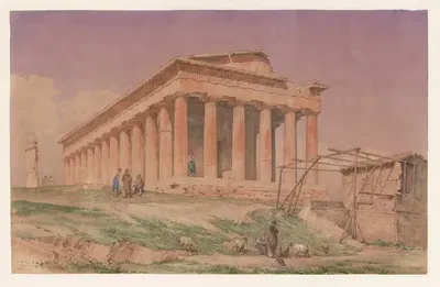 Греция, Афины, Гефестейон (Храм Тесея) by Харальд Конрад Стилинг, 1853 — digital art print download