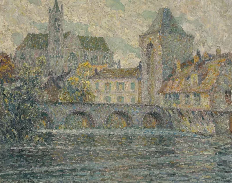 Церковь и мост by Анри Ле Сиданер, 1918 — digital art print download