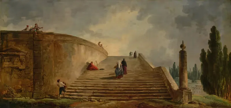 Великолепная лестница by Юбер Робер, 1763 — digital art print download