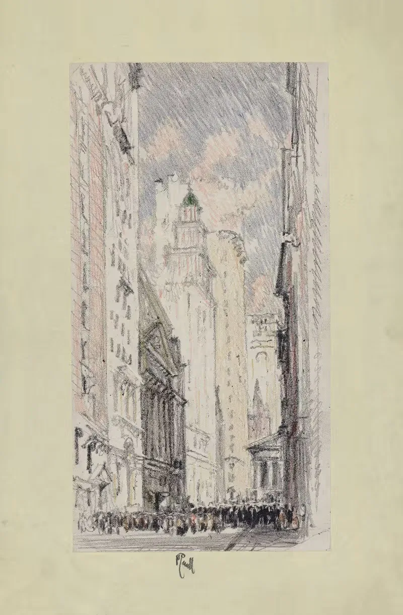 Фондовая биржа by Джозеф Пеннел, 1905 — digital art print download