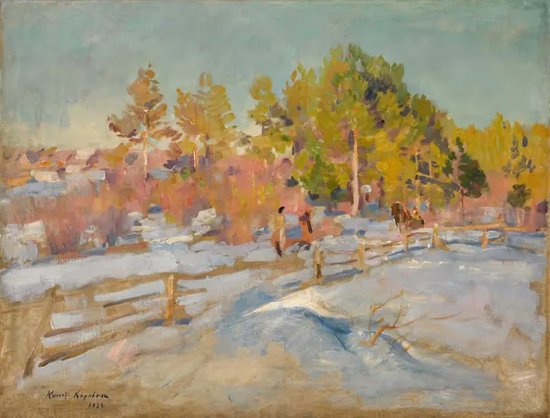 Зимний пейзаж, Охотино by Константин Алексеевич Коровин, 1922 — digital art print download