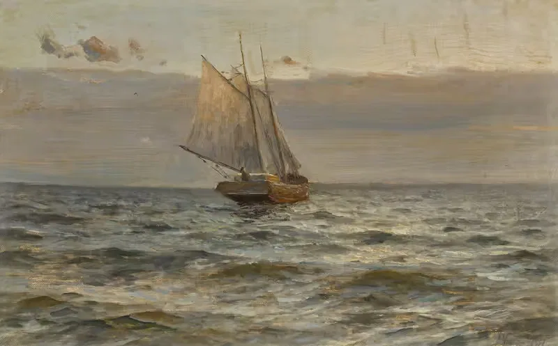 Лодка в море by Лев Лагорио, 1901 — digital art print download