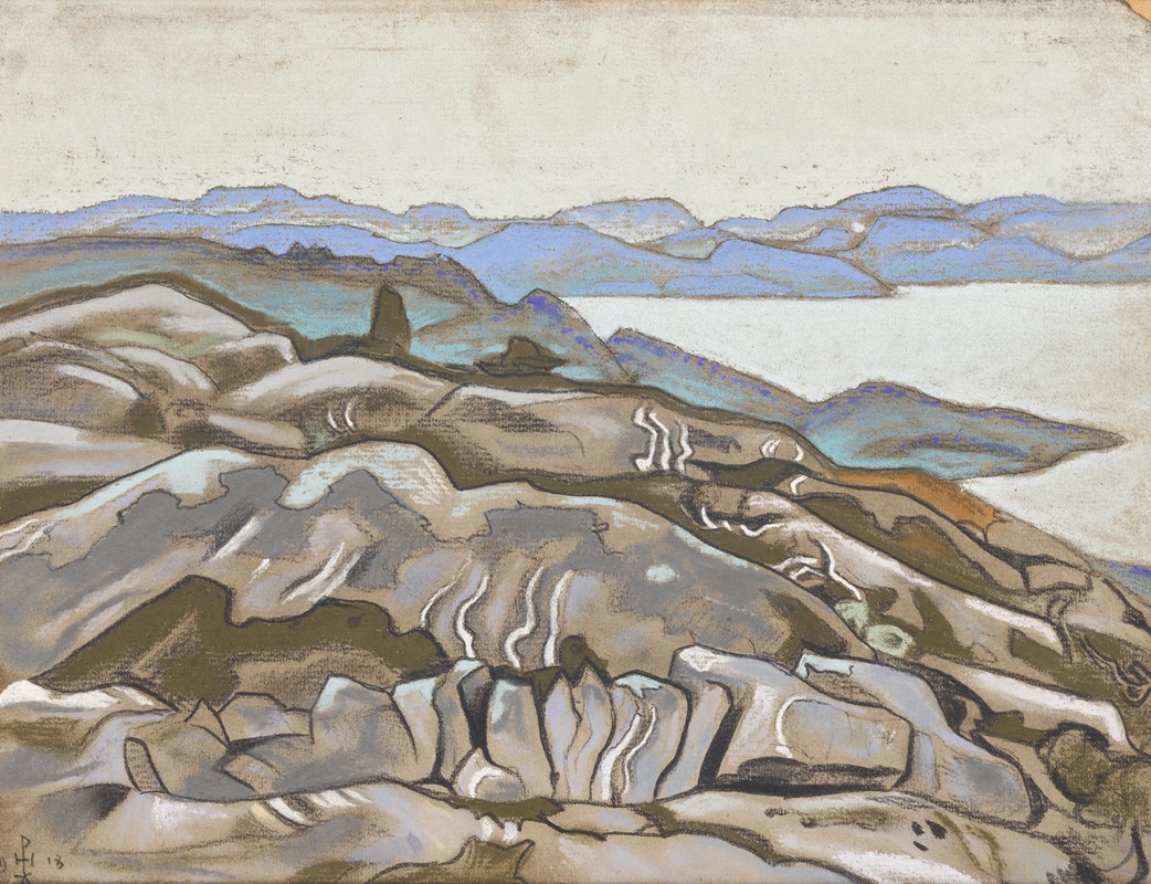 Rocks and Cliffs by Nicholas Roerich, 1918 — digital art print download