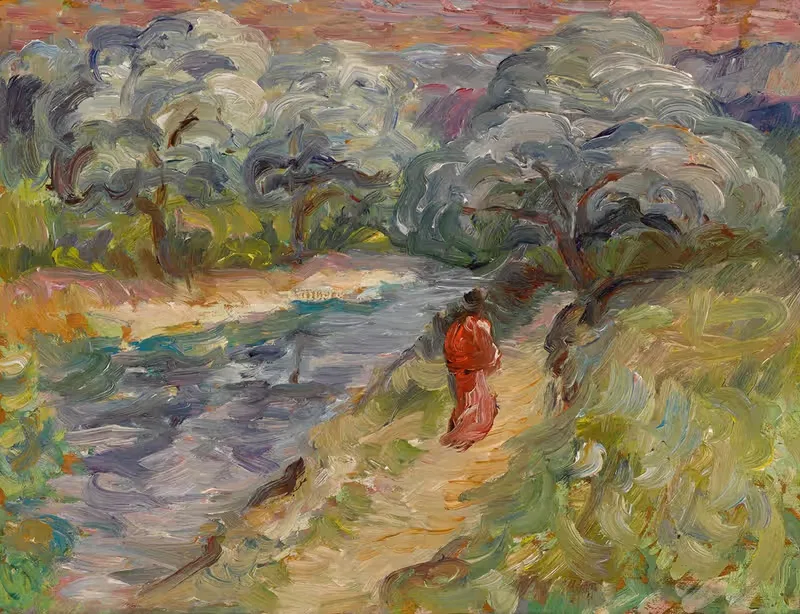 Одинокая прогулка у реки by Николас Таркофф, 1920 — digital art print download