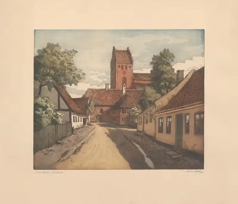 Budstræde, Næstved by Peter Møller, 1897 — digital art print download