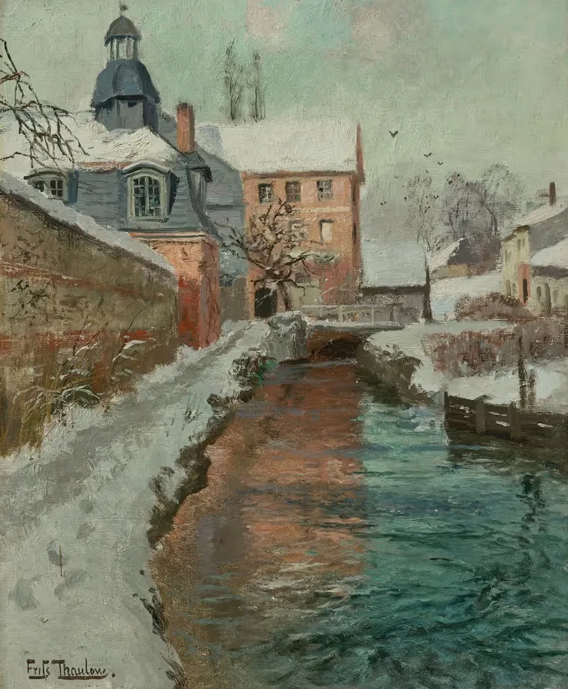 La Chapelle de Lillebonne, neige — Frits Thaulow