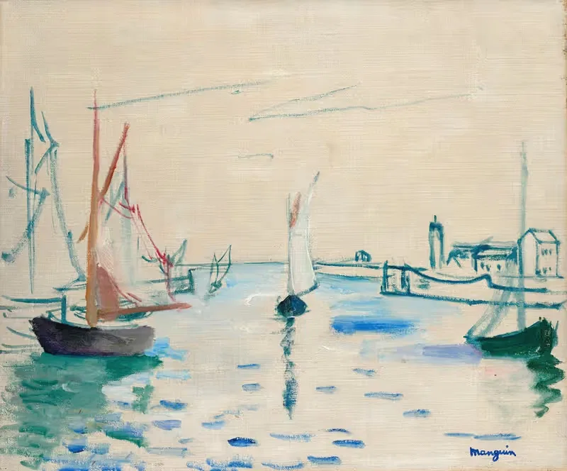 Онфлер, маленький порт by Анри Мангин, 1924 — digital art print download