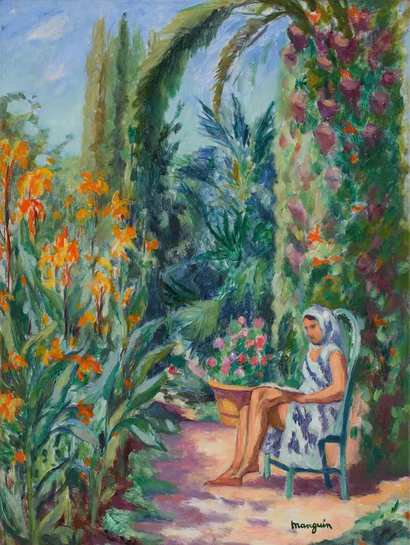 Odette dans le jardin de l'Oustalet — Henri Manguin