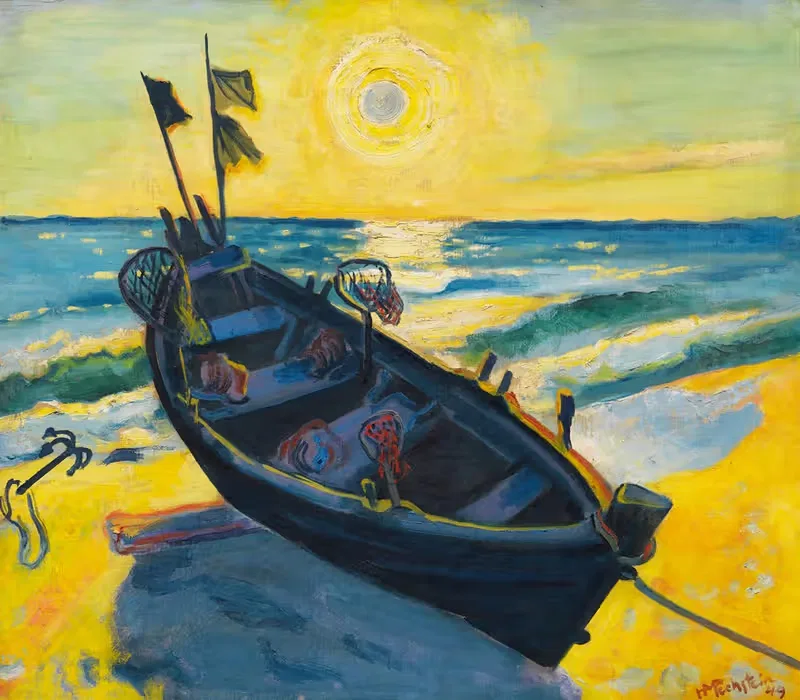 Лодка на рассвете by Герман Макс Пехштайн, 1949 — digital art print download