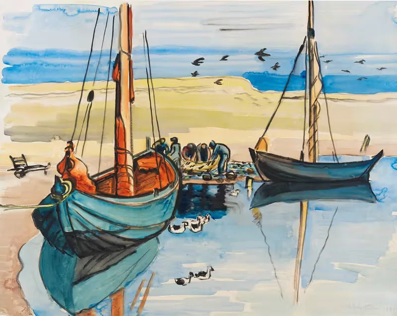 Fishing boats — Hermann Max Pechstein