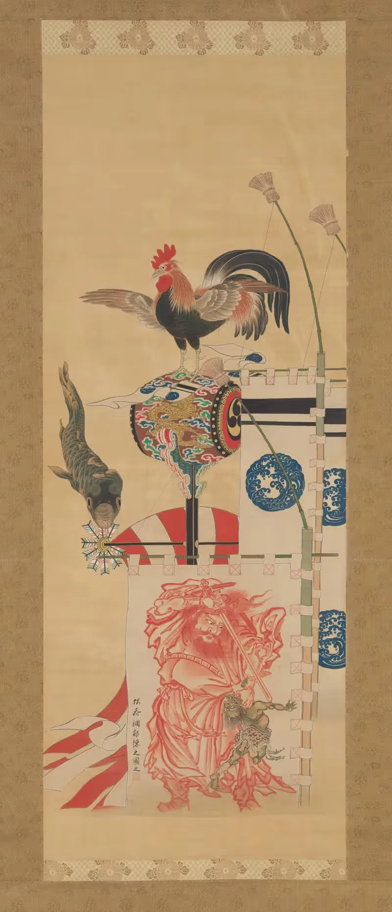 Boy’s Day Carp Streamer and Shōki Banner — Kawanabe Kyōsai