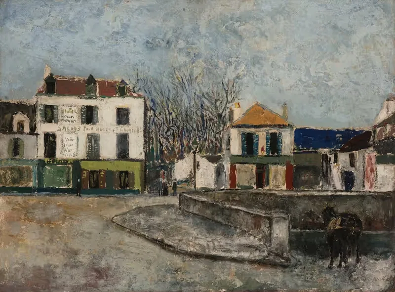 La Place du Pont à Sarcelles (Val-d'Oise) — Maurice Utrillo