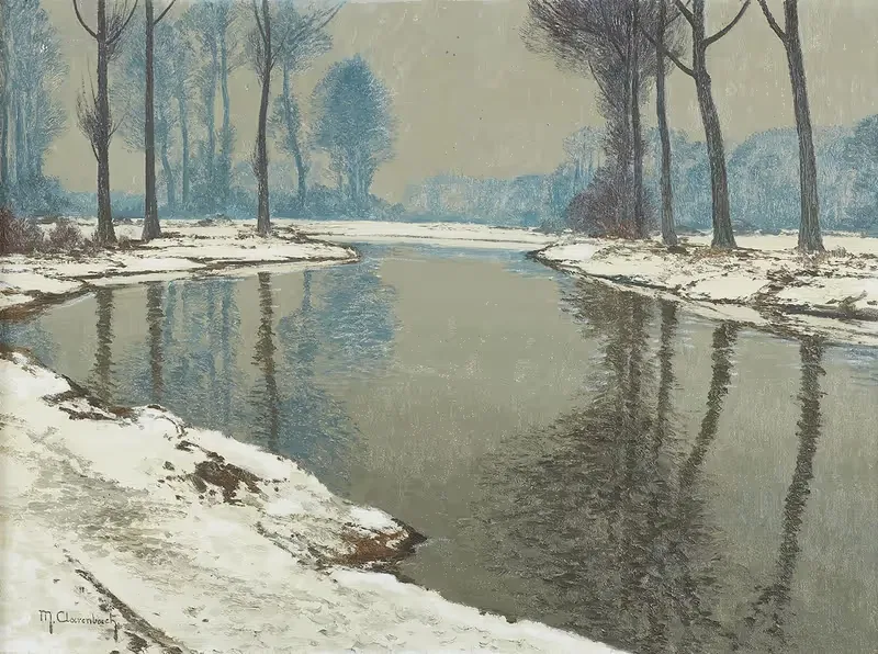 Зимний пейзаж на Нижнем Рейне by Макс Кларенбах — digital art print download