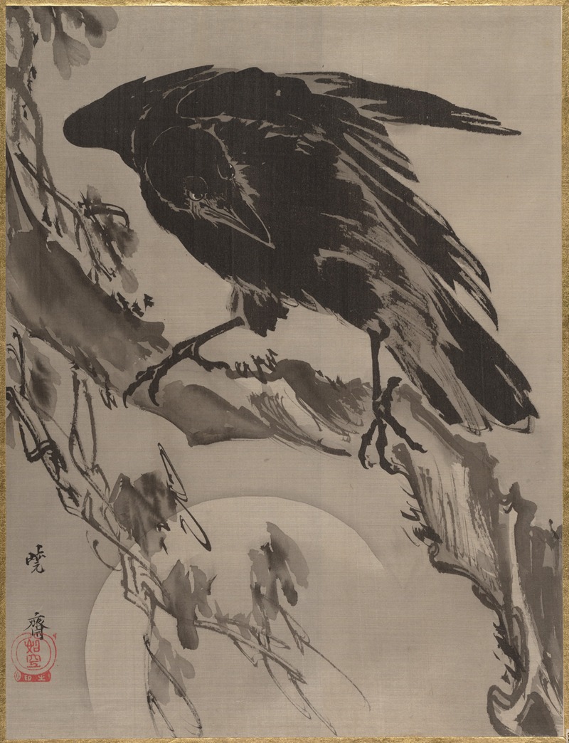 Crow and the Moon by Kawanabe Kyōsai — digital art print download