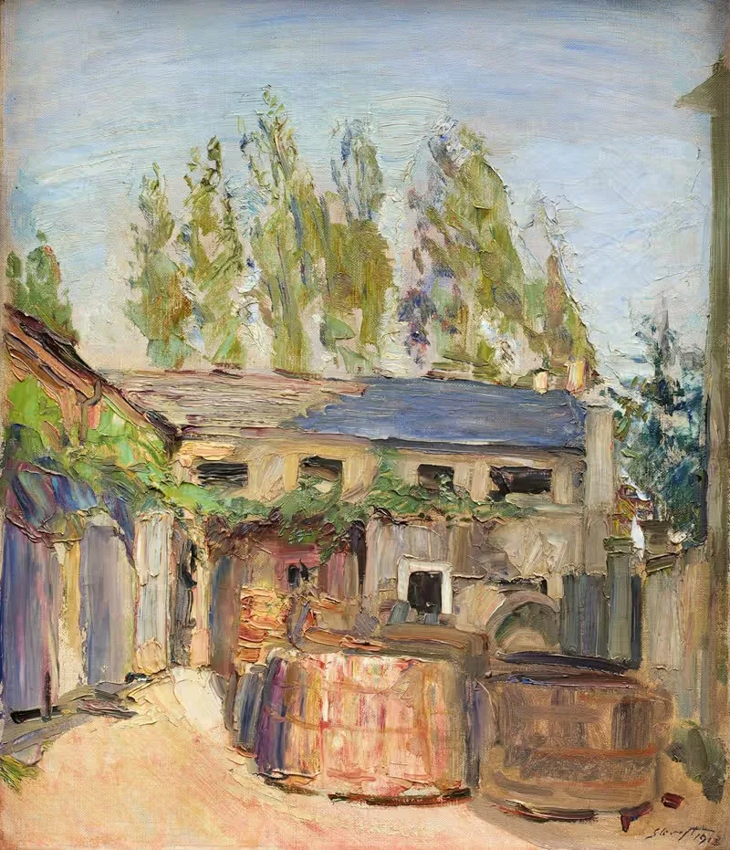 Двор с винными бочками by Макс Слевогт, 1913 — digital art print download
