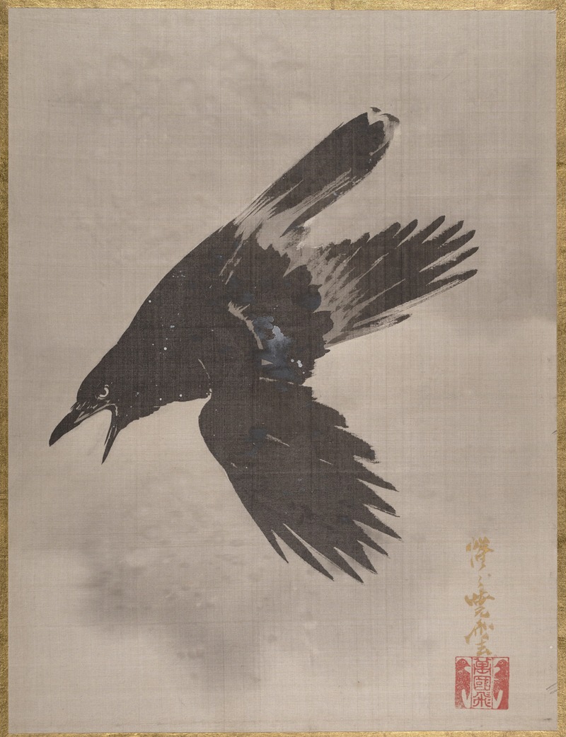Crow Flying in the Snow by Каванабэ Кёсай — digital art print download