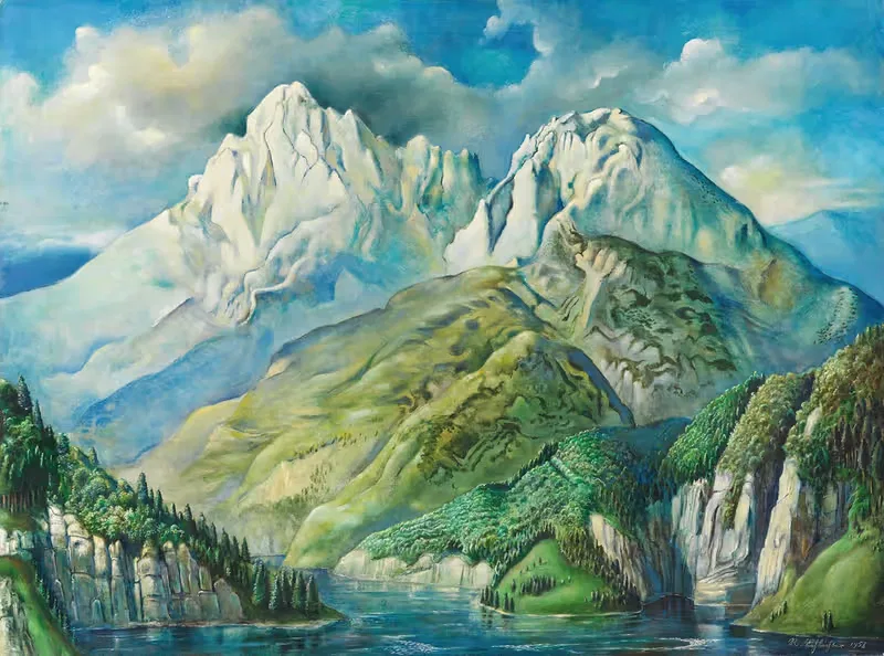 Горный пейзаж by Рудольф Шлихтер, 1953 — digital art print download