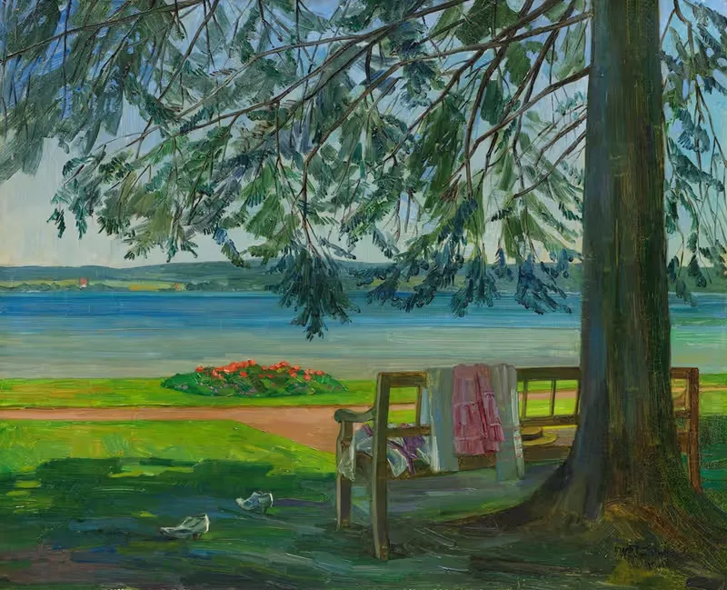 Место для обзора на озере Штарнберг by Вильгельм Трюбнер, 1911 — digital art print download