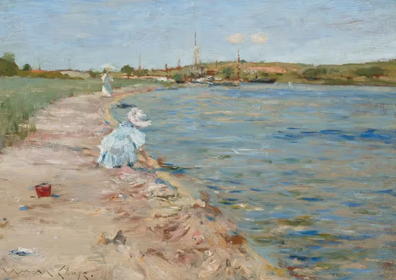 Beach Scene (Morning at Canoe Place) — William Merritt Chase