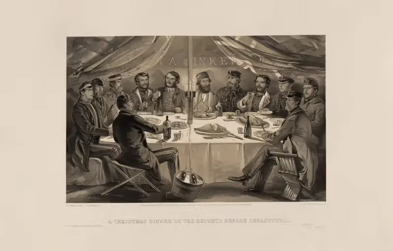 A Christmas dinner on the heights before Sebastopol — William Simpson