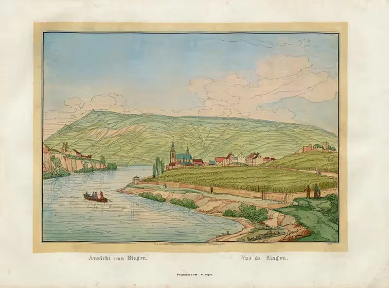 Vue de Bingen by Johann Adolf Lasinsky, 1829 — digital art print download