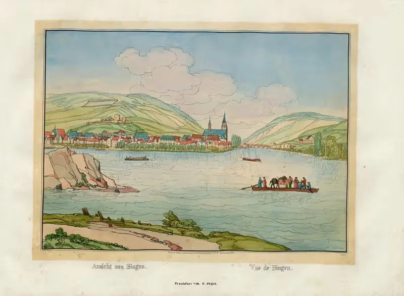 Vue de Bingen by Johann Adolf Lasinsky, 1829 — digital art print download