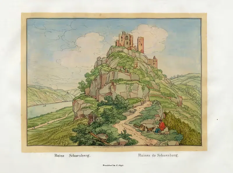 Ruines de Schoenberg by Johann Adolf Lasinsky, 1829 — digital art print download