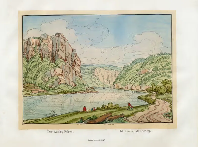 Le Rocher de Lurley by Johann Adolf Lasinsky, 1829 — digital art print download