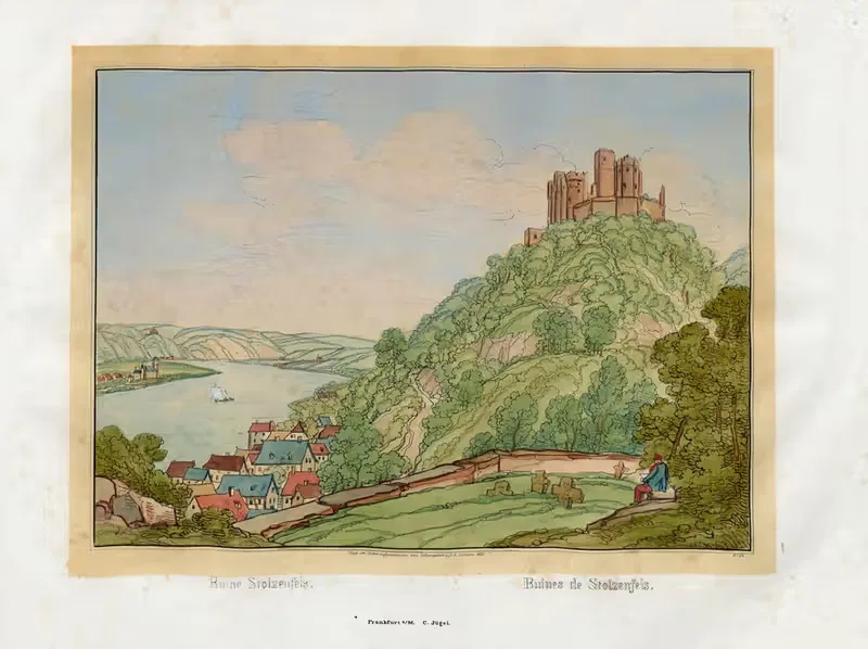 Ruines de Stolzenfels by Johann Adolf Lasinsky, 1829 — digital art print download