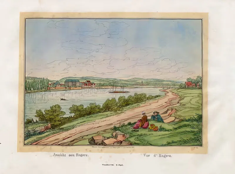 Vue d'Engers by Johann Adolf Lasinsky, 1829 — digital art print download