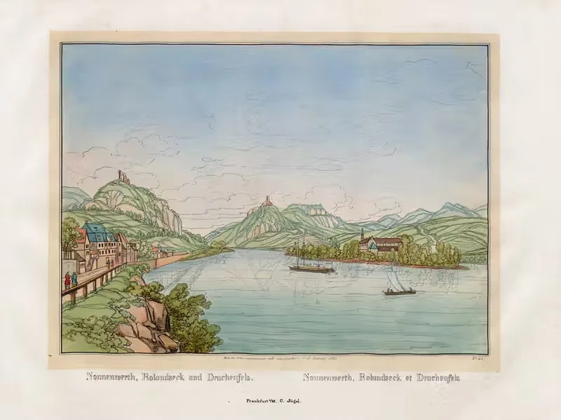 Nonnenwerth, Rolandseck et Drachenfels — Johann Adolf Lasinsky