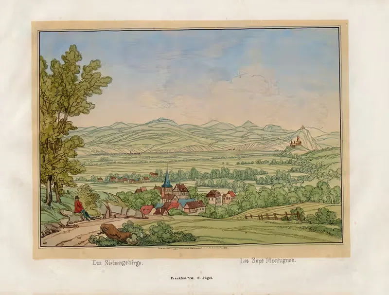 Les Sept Montagnes by Johann Adolf Lasinsky, 1829 — digital art print download