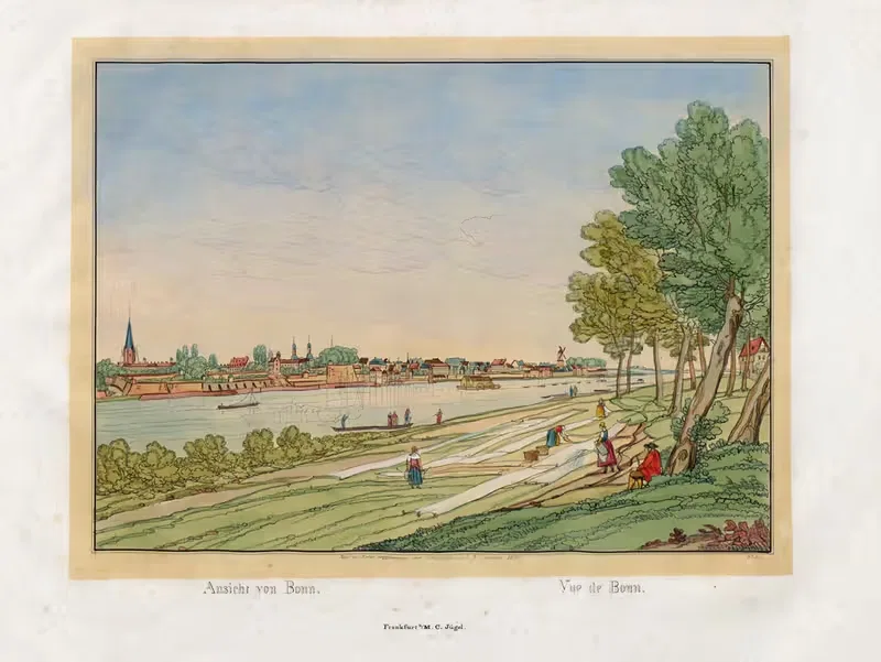 Vue de Bonn by Johann Adolf Lasinsky, 1829 — digital art print download