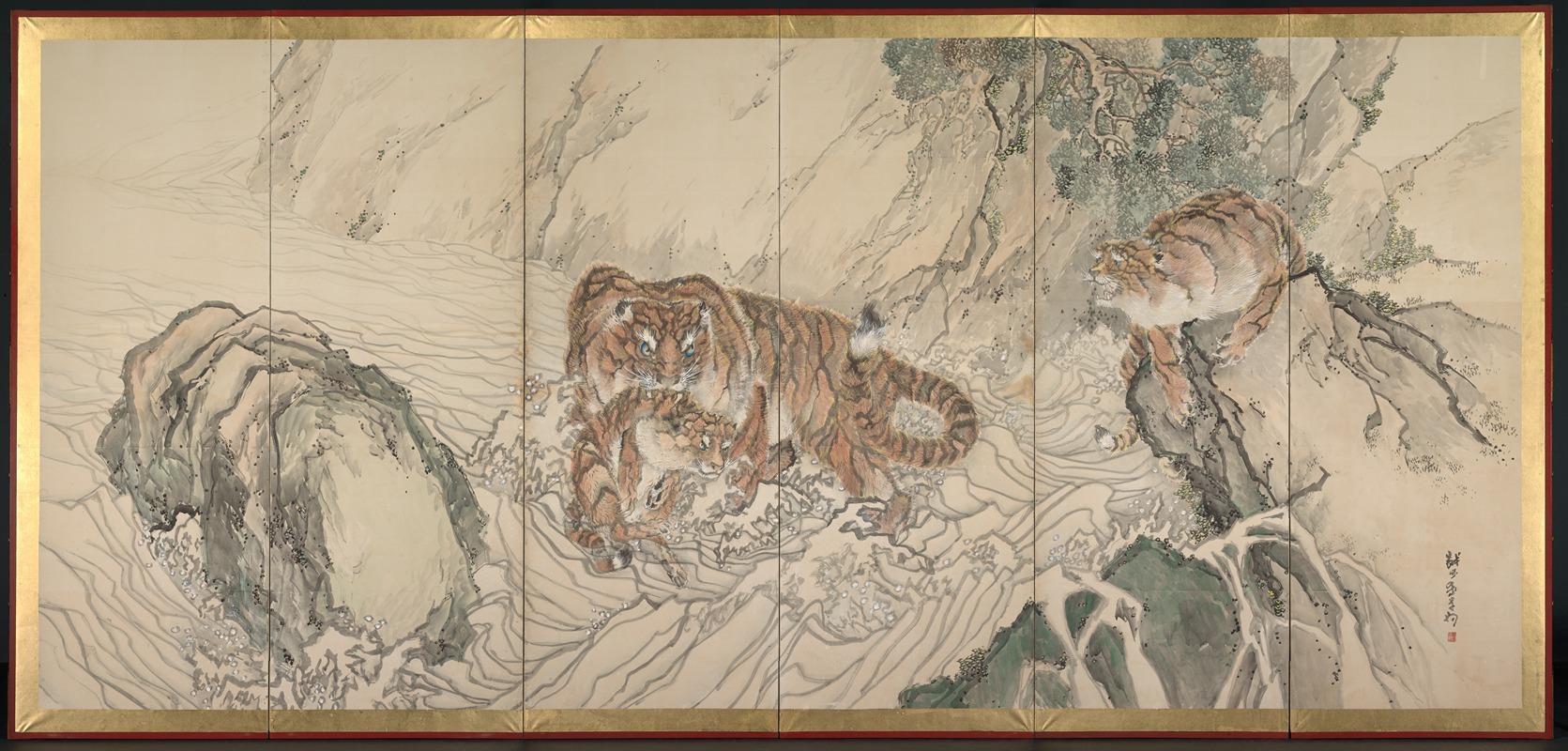 Tiger Family by Kishi Ganku — digital art print download