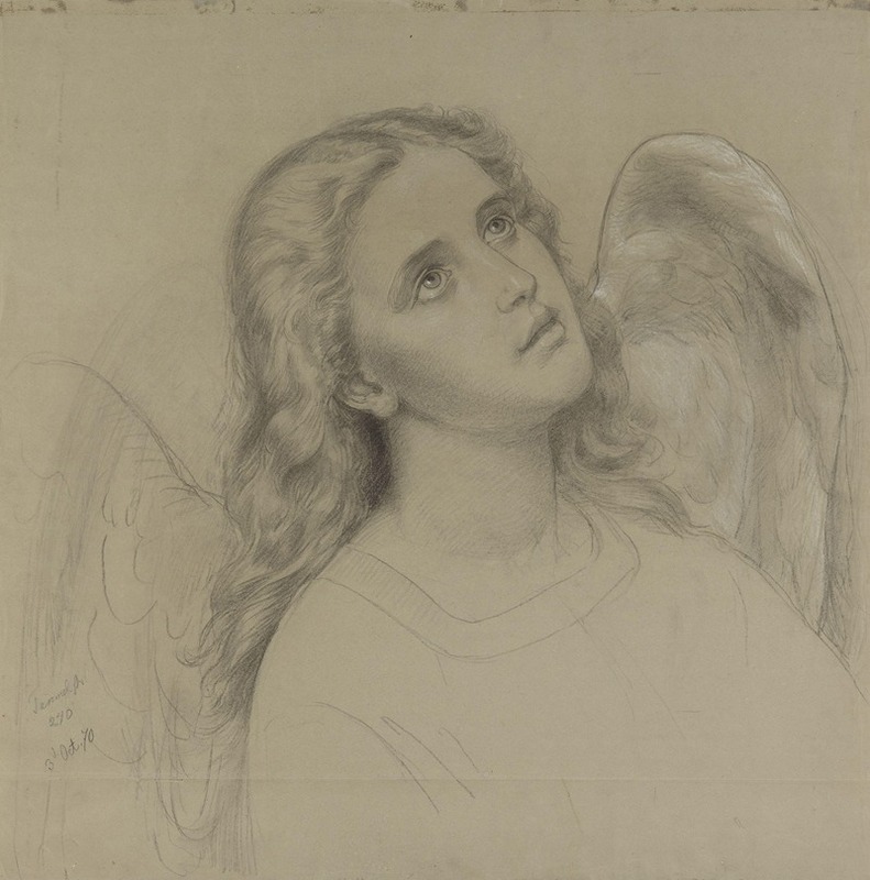 Angel head by Адольф Тидеманд, 1870 — digital art print download