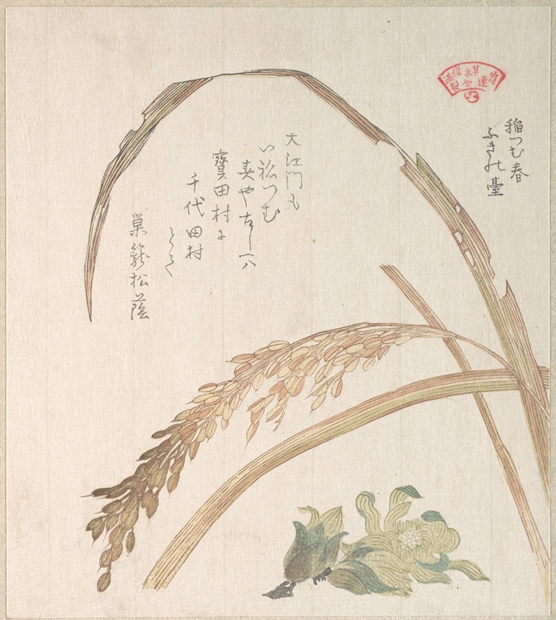 Rice Plant and Butter-Burs — Kubo Shunman