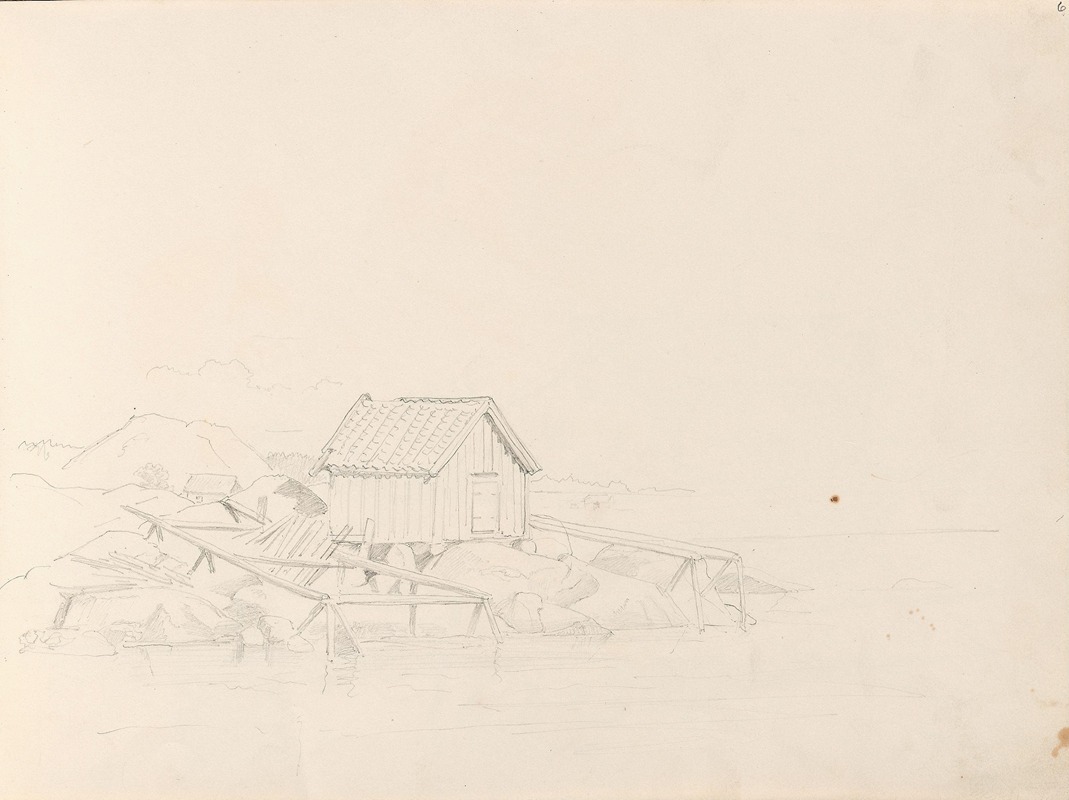 Båthus, Nevlunghavn by Адольф Тидеманд, 1861 — digital art print download