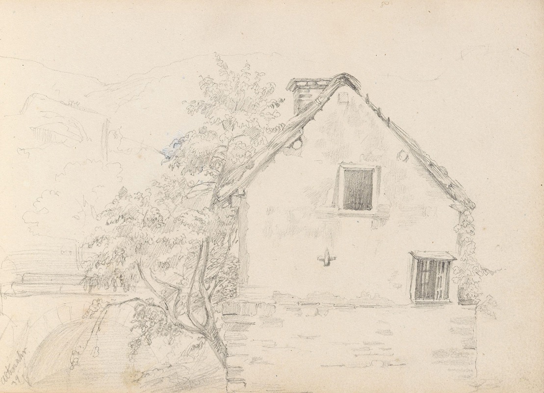 Bondehus, Altenahr by Адольф Тидеманд, 1839 — digital art print download